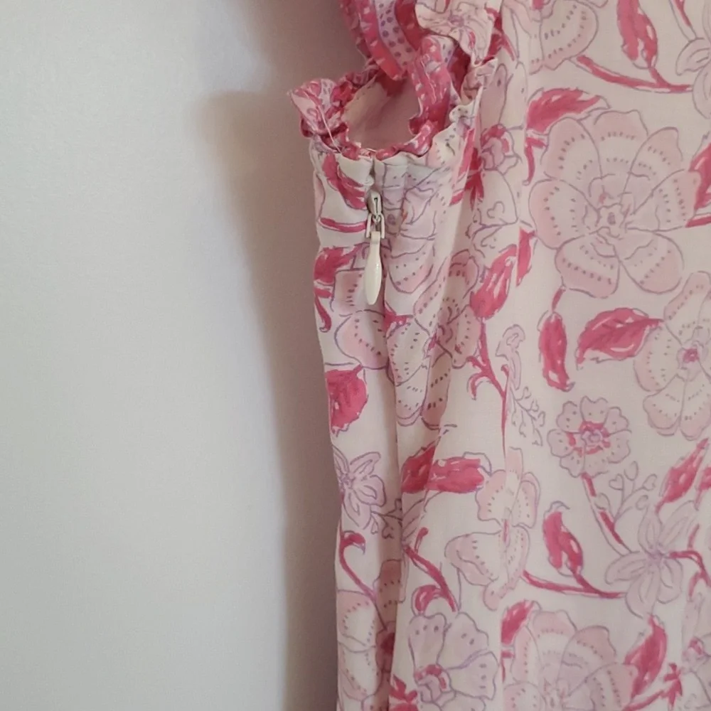 Vineyard Vines Nora Pintuck Dress, Size S, Pink, White & Purple - Picture 9 of 11